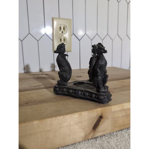 Dragon Candle Holder, Dragon Statue Decor, Tea Light Figure, Collectible Dragon - Picture 2 of 6